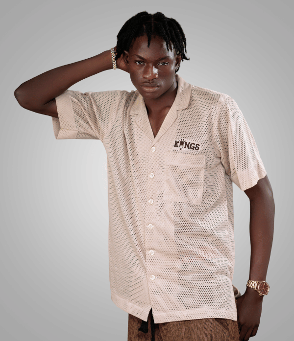 Cream Mesh Shirt